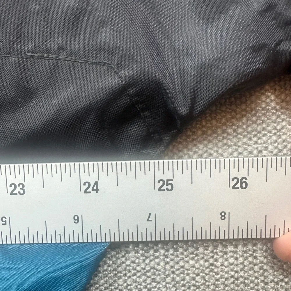 Helly Hansen Rain Jacket Mens M Teal Black Good Packable Hooded Windbreaker